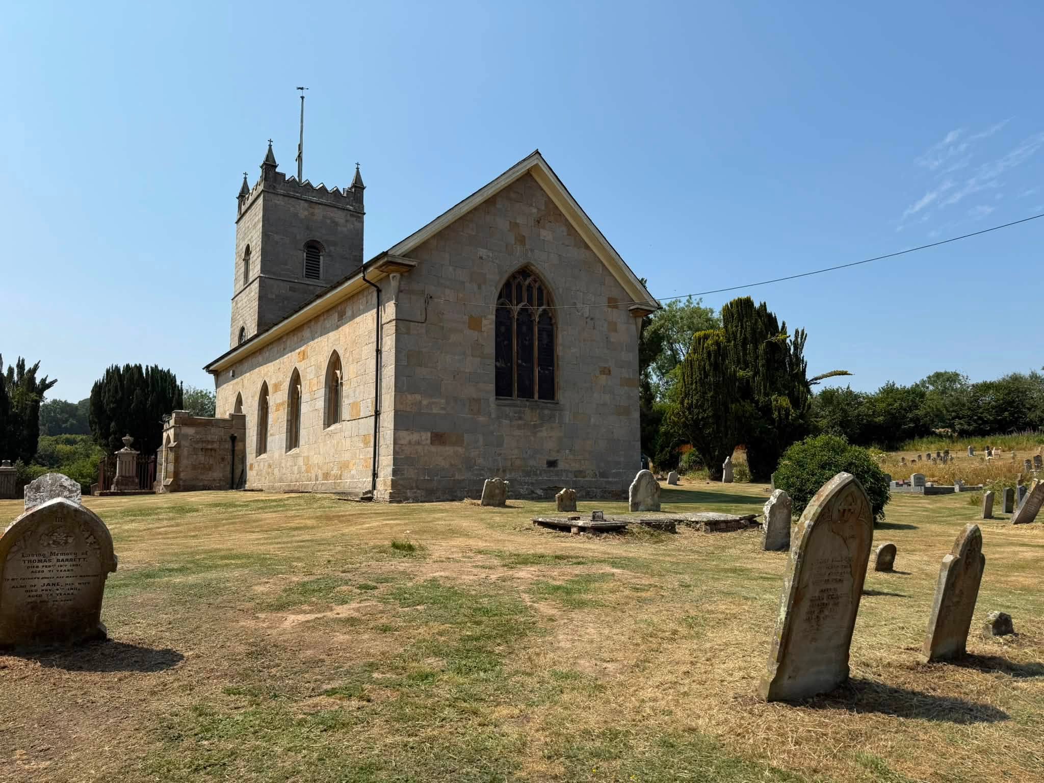The churchyard grounds looking tidy and well maintained