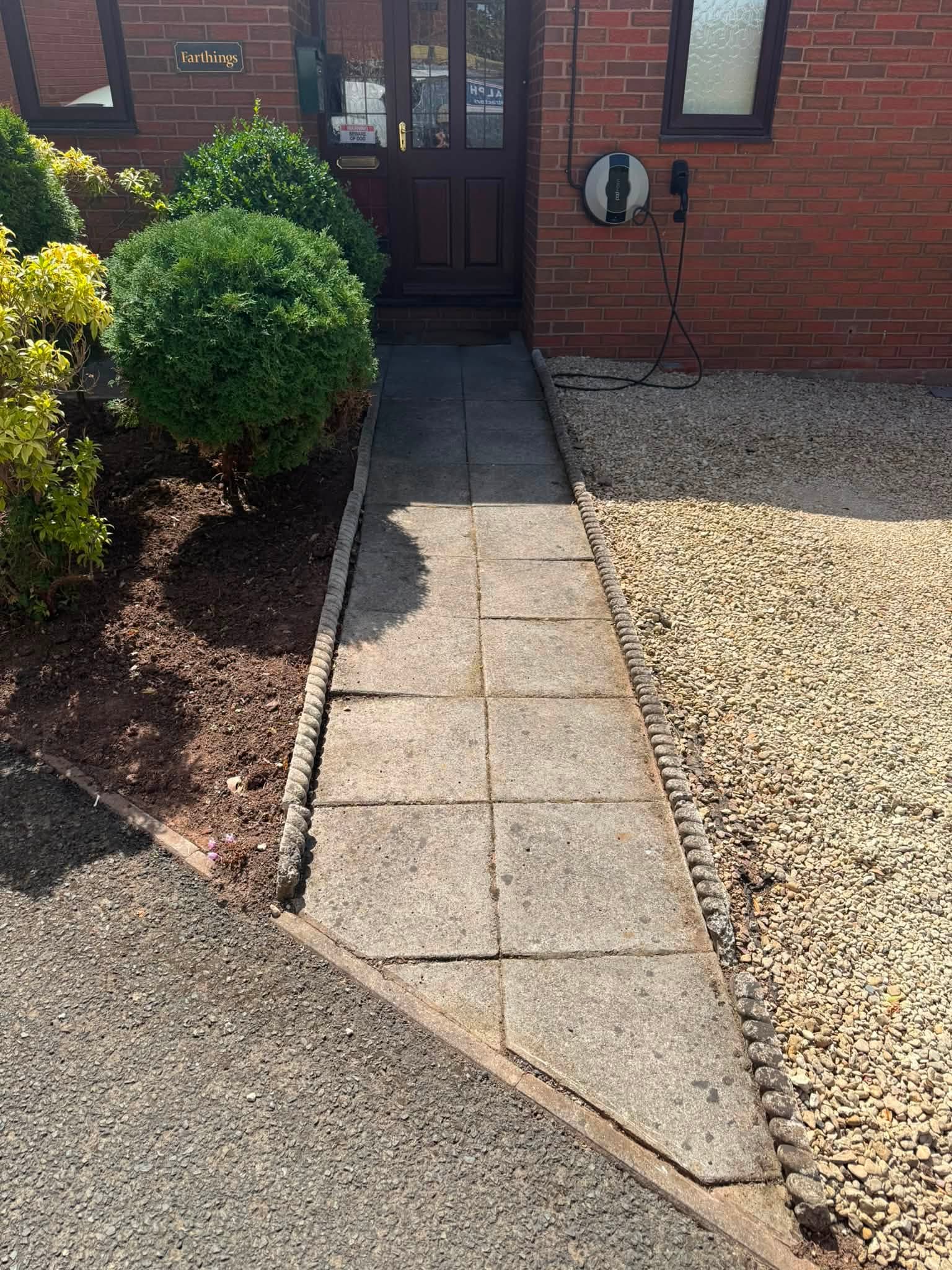 The garden after leaves and debris were cleared and everything tidied