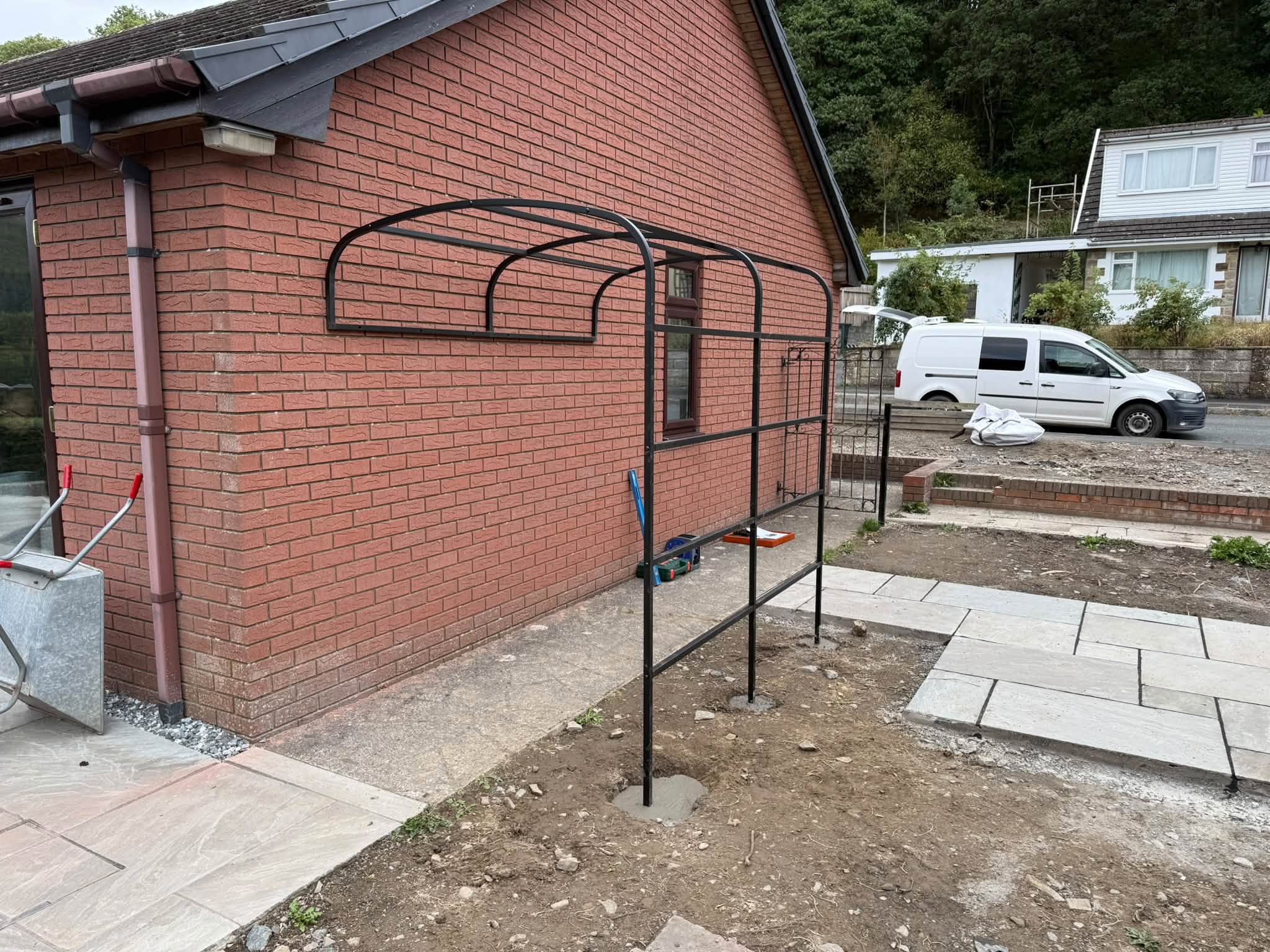The finished garden arch, ready for climbing plants